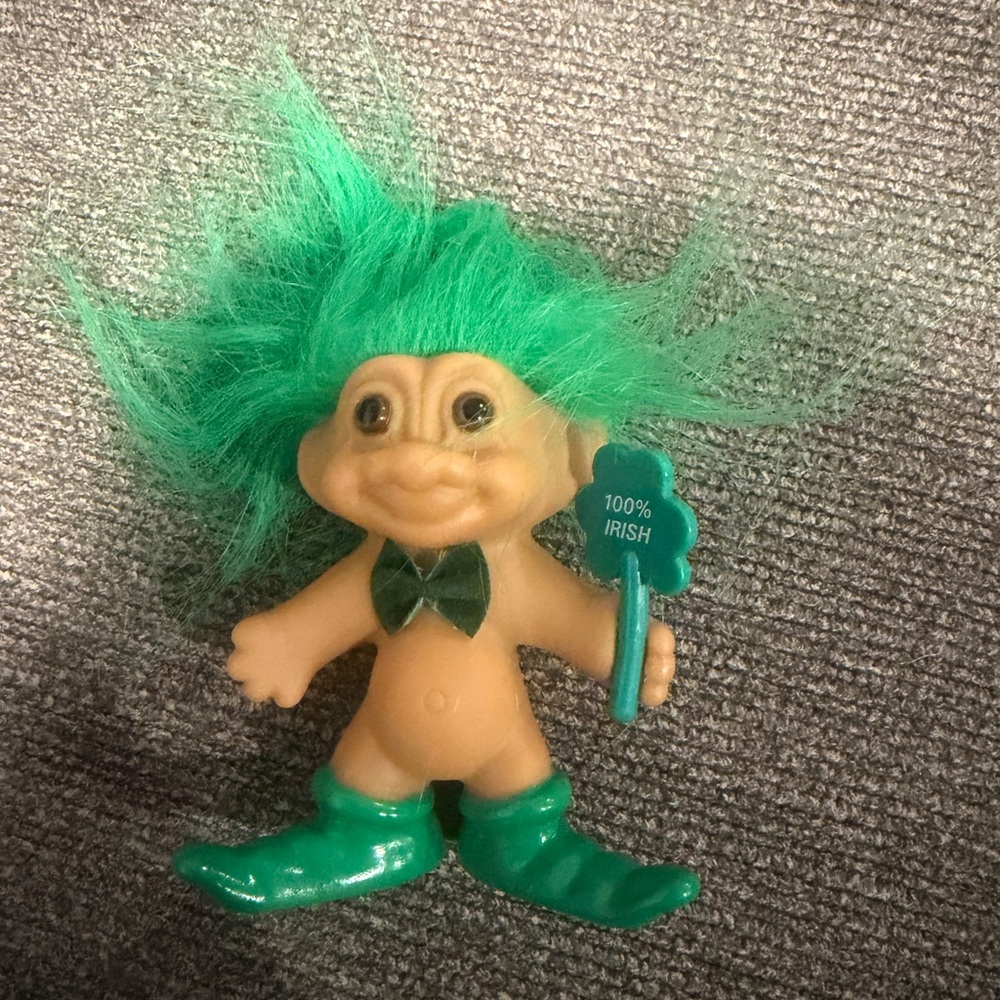 Green Irish Troll Doll Kids Toy with Shamrock Accessory